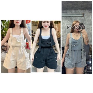 Quần yếm jean lưng chun bigsize lưng cao