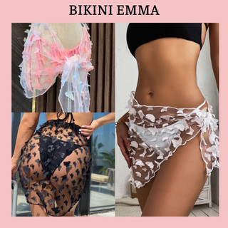 Khăn Quấn Ngoài Bikini EMMA Dập Nổi Hoạ Tiết Cánh Bươm (7 Màu)