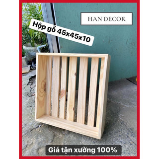 Khây gỗ thông đựng đồ dùng dạng to 45x45x10 đựng trái cây đựng quà
