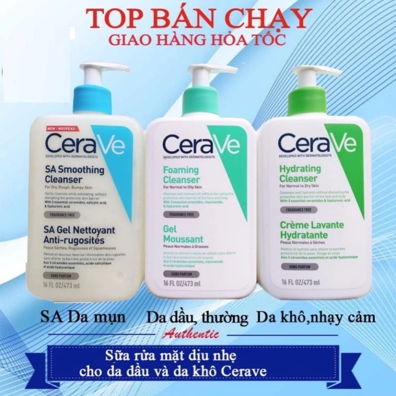 Sữa Rửa Mặt Cerave Foaming Facial Cleanser Dịu Nhẹ