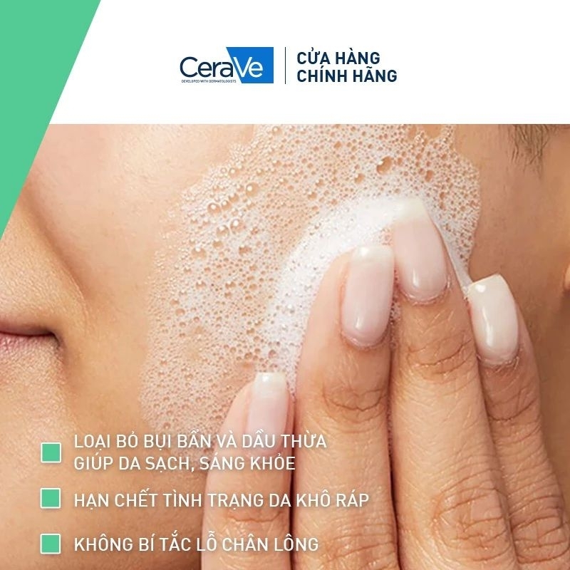 Sữa Rửa Mặt Cerave Foaming Facial Cleanser Dịu Nhẹ