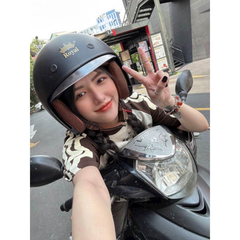 Mũ bảo hiểm royal M139 âm kính đen nhám đủ size M, L, XL, XXL chính hãng bảo hành 12 tháng - Nón bảo hiểm kính âm royal