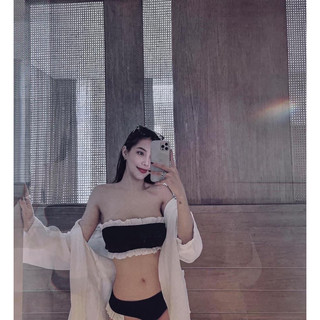 Bikini 2 Mảnh EMMA Phối Bèo Trắng (hình thật)