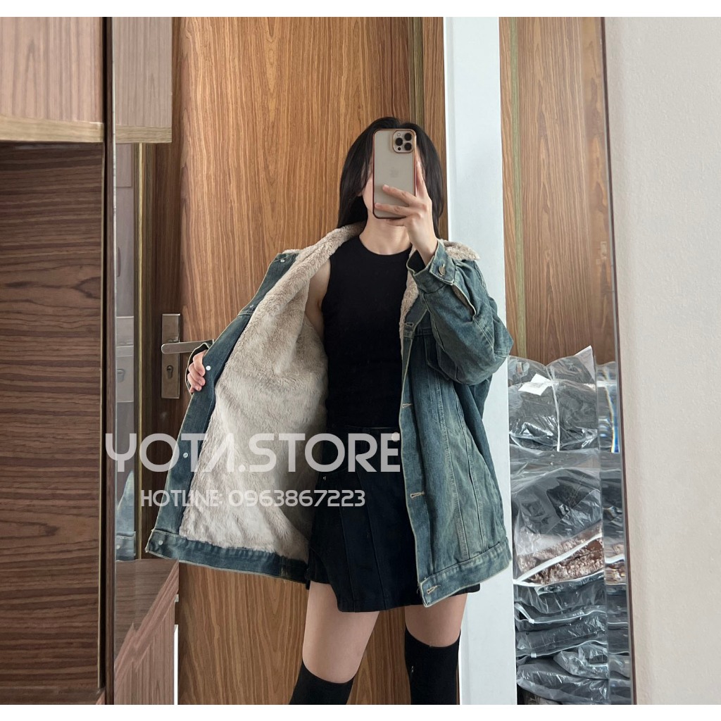 Áo khoác jeans lót lông - G111