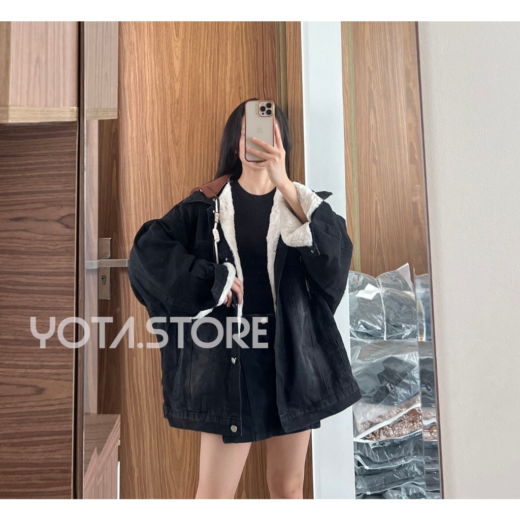 Áo khoác jeans mũ lót lông - G117