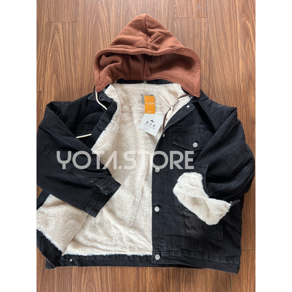 Áo khoác jeans mũ lót lông - G117
