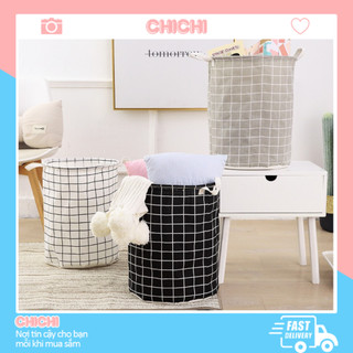 Giỏ đựng quần áo đa năng vải canvas gấp gọn túi vải đựng đồ chống thấm ChiChi TV04