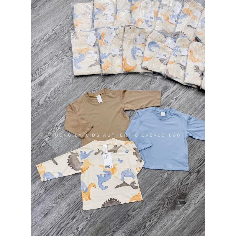 Set 3 áo dài tay động vật khủng long 1154023003 HM H&M_hàng chính hãng authentic