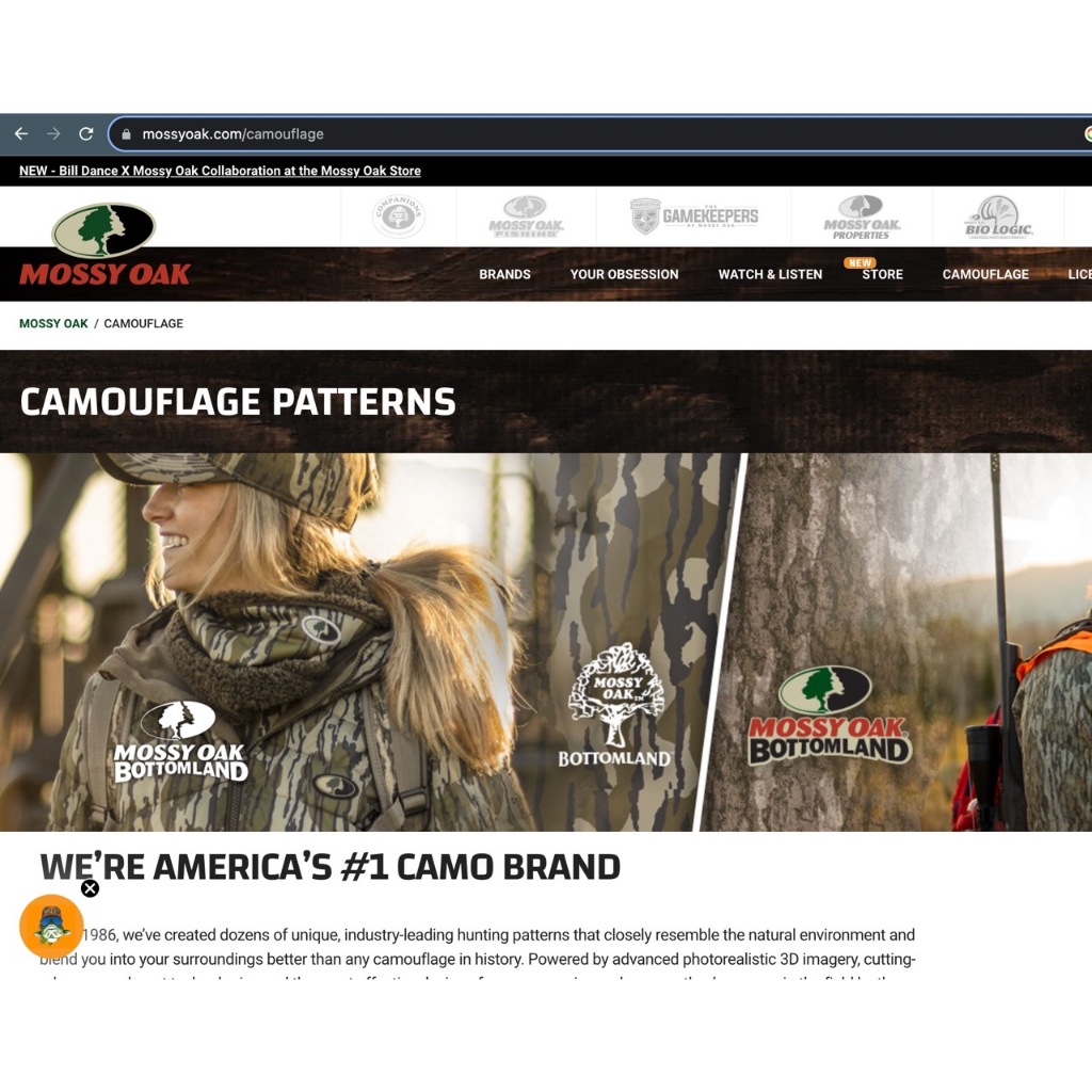 Dao Camouflage Mossy Oak 6 Inch Fixed Blade with black belt sheath