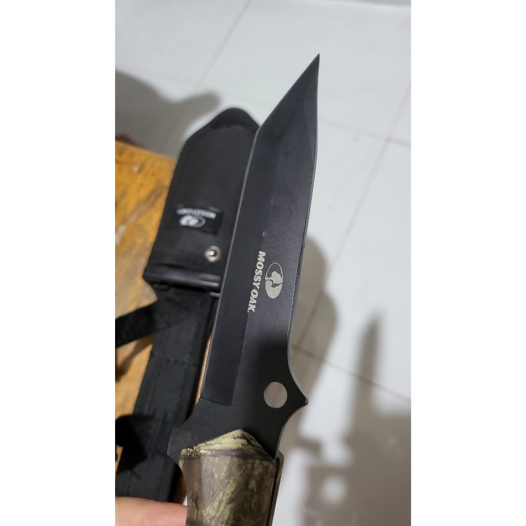 Dao Camouflage Mossy Oak 6 Inch Fixed Blade with black belt sheath