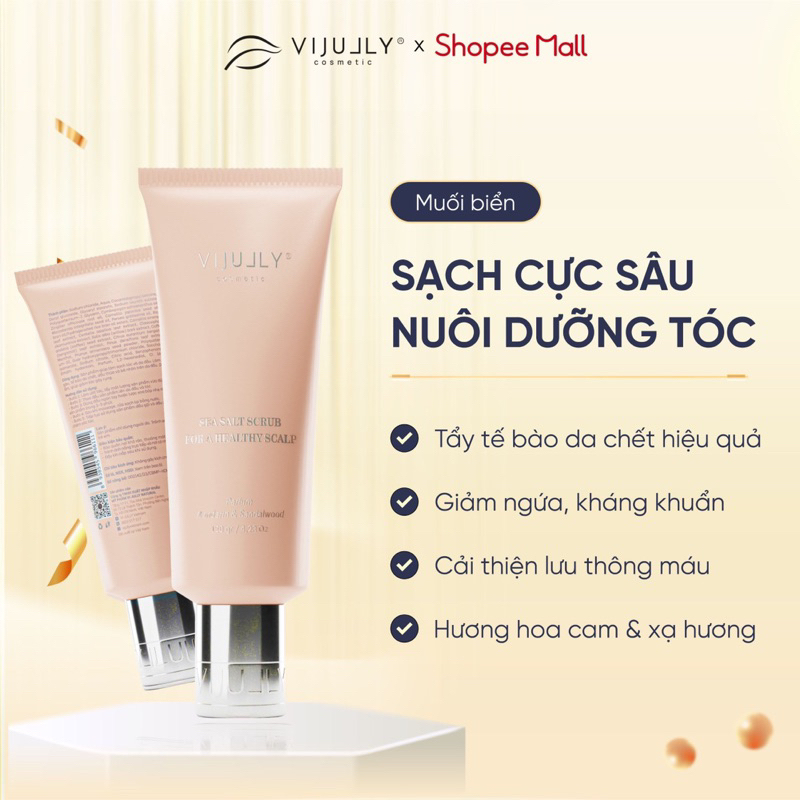 Muối tẩy tế bào chết da đầu, làm sạch da đầu dành cho tóc nhuộm Vi Jully 120gr