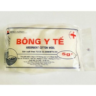 Bông y tế - bông thấm nước bình minh - gói 5g