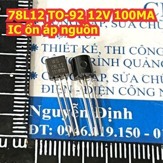 78L12 TO-92 12V 100MA IC ổn áp nguồn (20 con) kde1507
