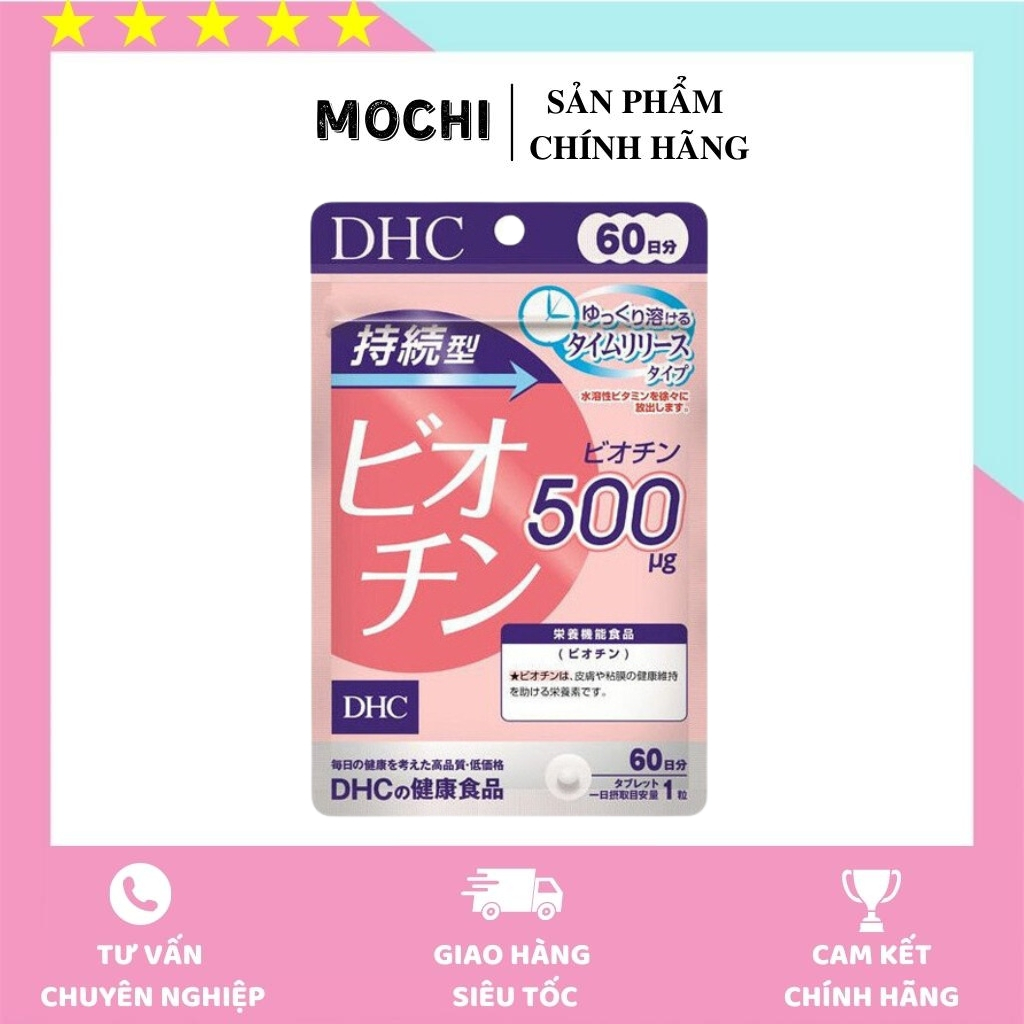 Viên uống Biotin DHC Nhật Bản ngăn rụng tóc và kích thích mọc tóc, dưỡng da và móng khỏe mạnh (Gói 60 Viên/60 ngày)