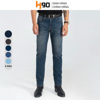 Quần Jean Nam H90, Ống Côn Dáng Ôm Slimfit, Chất Bò Co Giãn Vận Động Thoải Mái, Vải Mềm Mịn, Bền Màu TRJ006