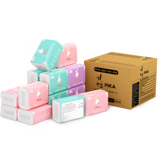Thùng giấy ăn PIKA 36 gói [ 312 tờ / 4 lớp ] cao cấp | Khăn giấy màu trắng - Mềm mịn - Dai - An Toàn