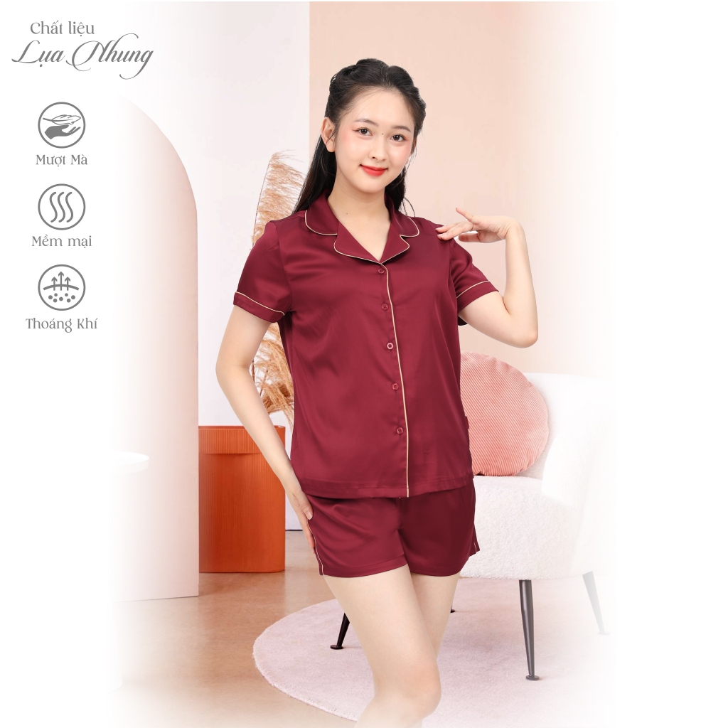 Bộ đùi nữ mặc nhà PALTAL chất liệu lụa nhung cao cấp 265p 2021