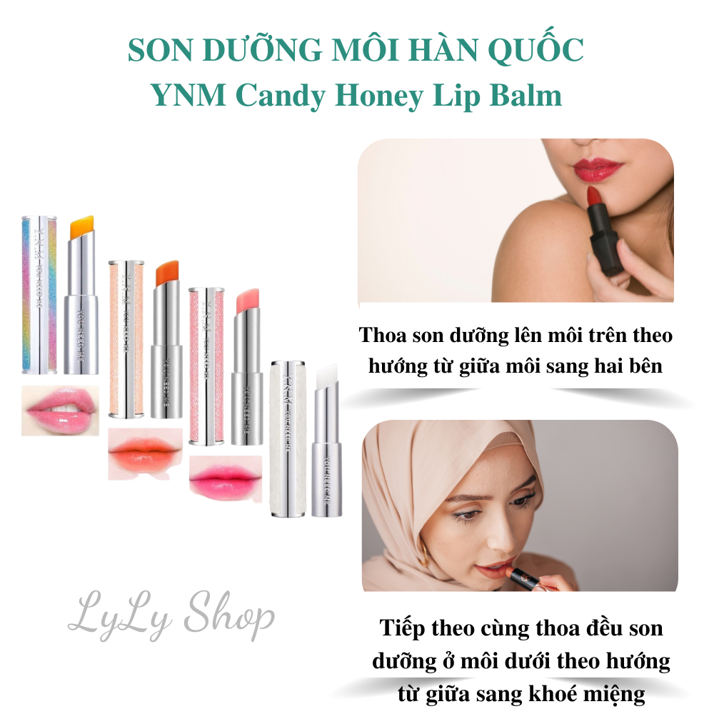 Son Dưỡng YNM Candy Honey Lip Balm Hàn Quốc, Dưỡng ẩm giữ môi căng mộng, màu sắc tự nhiên, Lylyshop - 3g