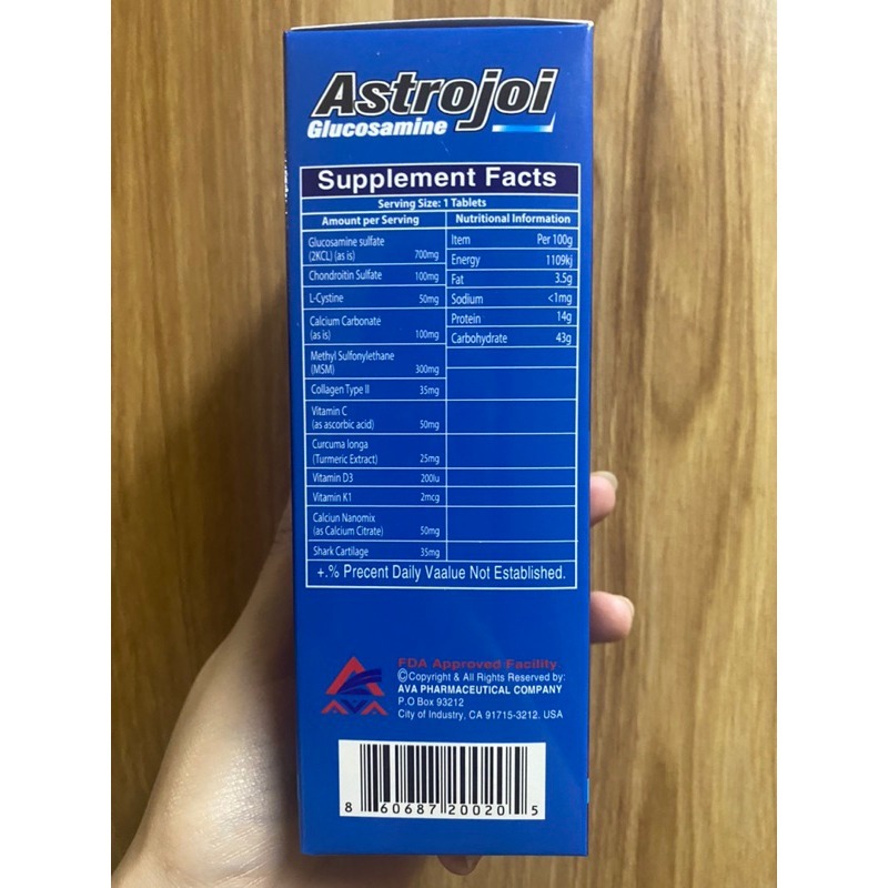 VIÊN BỔ KHỚP GLUCOSAMINE ASTROJOI 100 VIÊN nhập khẩu chính hãng Mỹ