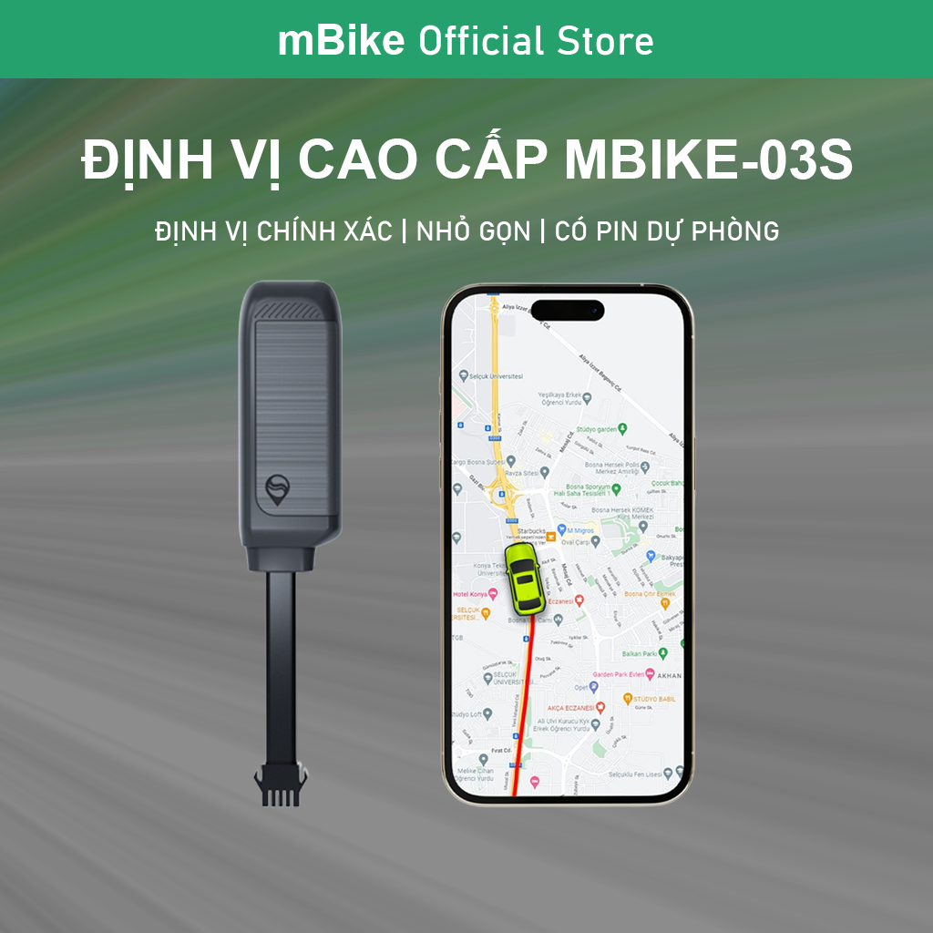 Định Vị Xe Máy Ô Tô mBike-03S - Độ Chính Xác Cao - Ứng Dụng Miễn Phí - Bảo Hành 12 Tháng