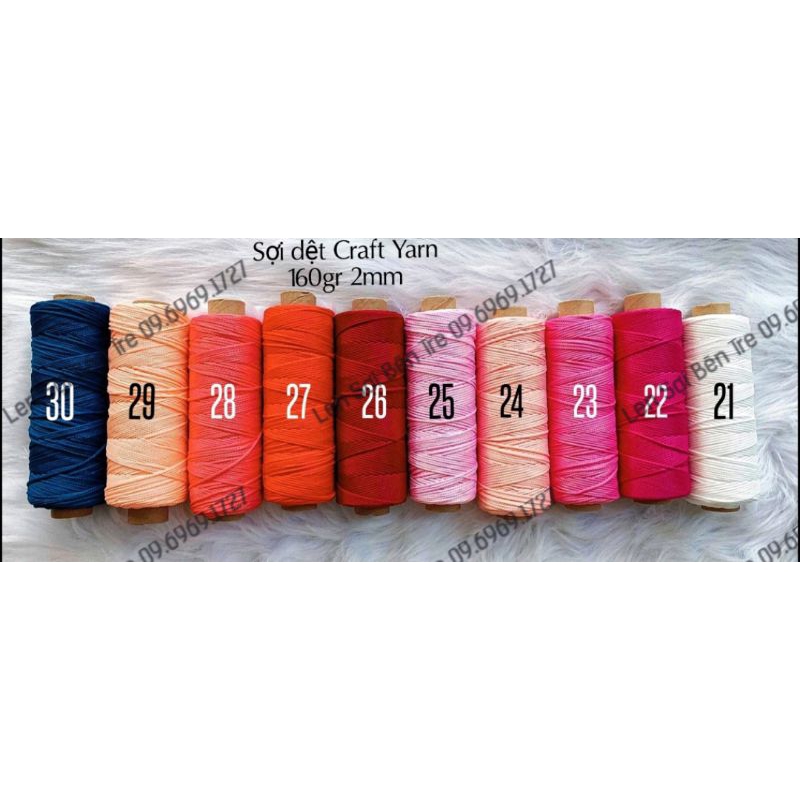 Dệt trơn 2mm Craft Yarn VN