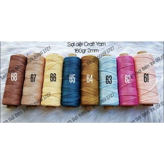 Dệt trơn 2mm Craft Yarn VN ( Mã 1-40 )