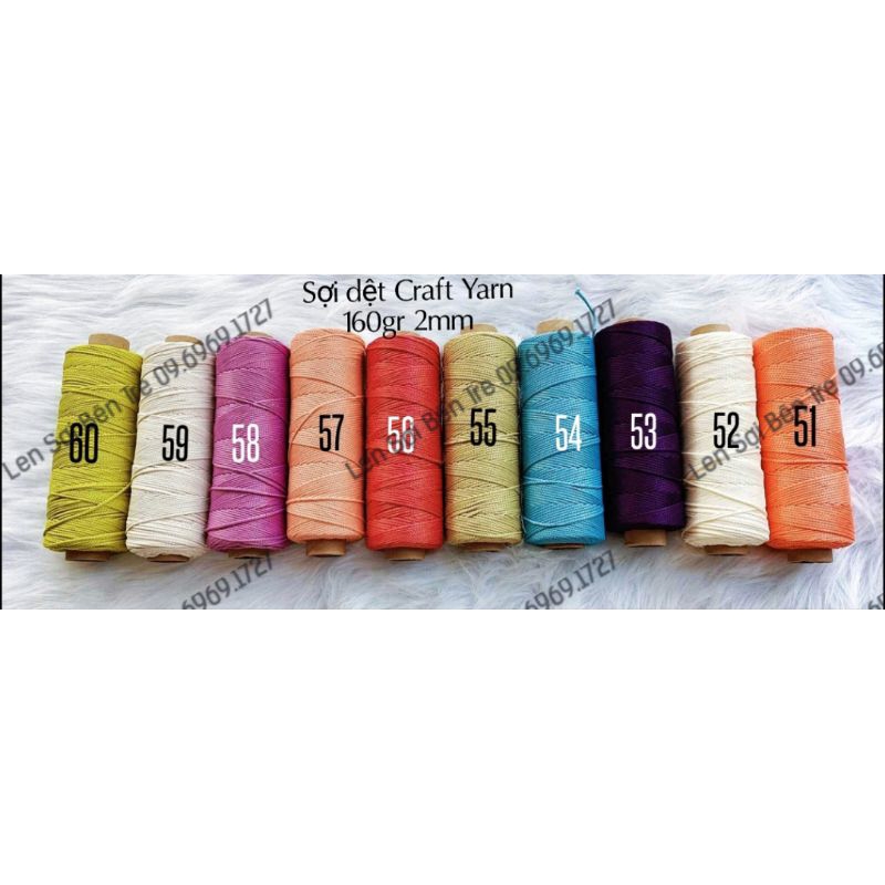Dệt trơn 2mm Craft Yarn VN