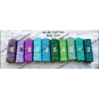 Dệt trơn 2mm Craft Yarn VN ( Mã 1-40 )