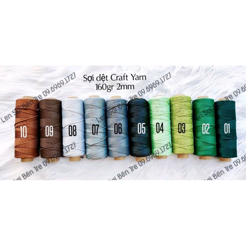 Dệt trơn 2mm Craft Yarn VN