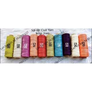 Dệt trơn 2mm Craft Yarn VN ( Mã 41-78)