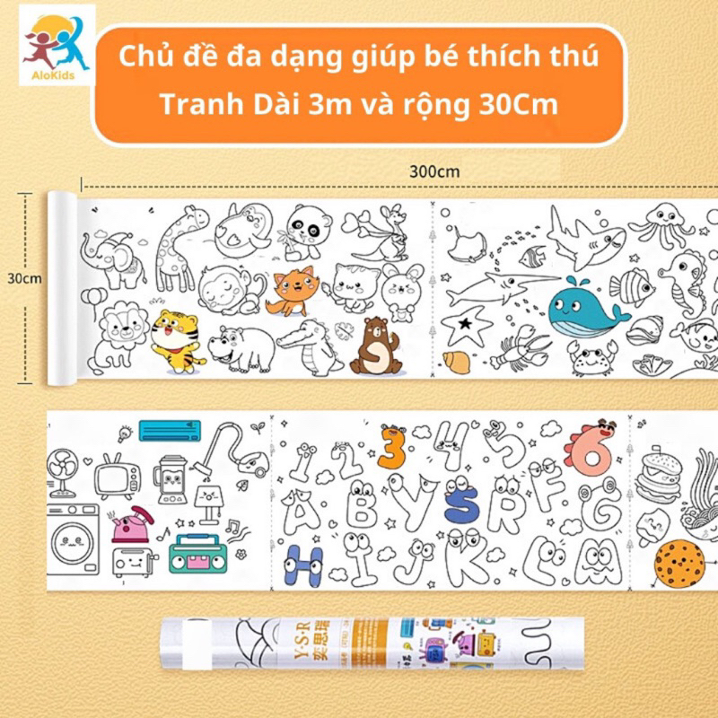 COMBO 2 CUỘN TRANH TÔ MÀU CHO BÉ