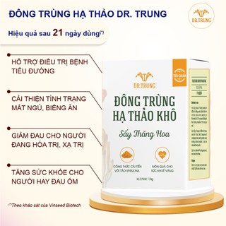 Dr. Trung - Nấm dược liệu đông trùng hạ thảo loại Tiêu chuẩn 10g. Sấy thăng hoa, đạt OCOP 4 sao.