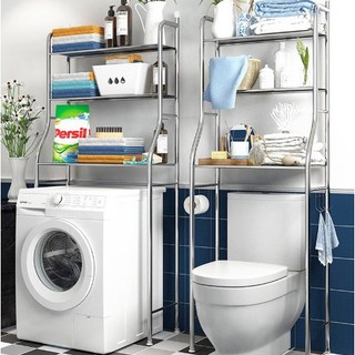 Kệ Sau Bồn Cầu 3 Tầng Kệ Sau Máy Giặt Kệ Nhà Vệ Sinh Cao Cấp Tích Kiệm Không Gian Không Khoan Đục