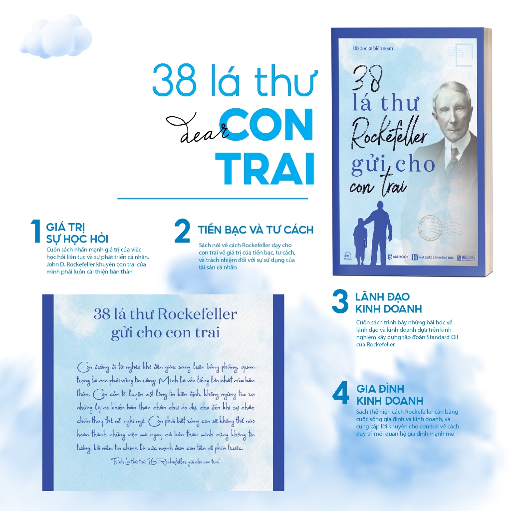 Sách 38 Lá Thư Rockefeller Gửi Cho Con Trai Nuôi Dạy Rèn Con Tác Giả Bizbooks Biên soạn Newbooks