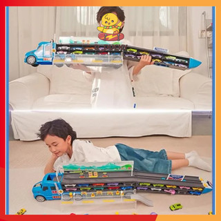 Xe mô hình container lớn chở các xe nhỏ kèm bản đồ - d_ducky