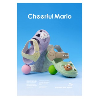 Sandal Cheerful Mario Cho Bé, Dép Sục Quai Dán Cho Bé Trai Bé Gái Siêu Nhẹ Chống Trơn Trượt QL-9277