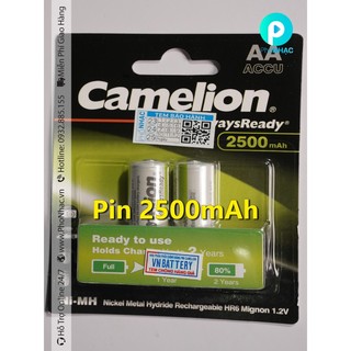 Pin sạc AA Camelion 2500 mAh vỉ 2 viên Chính Hãng | Phố Nhạc