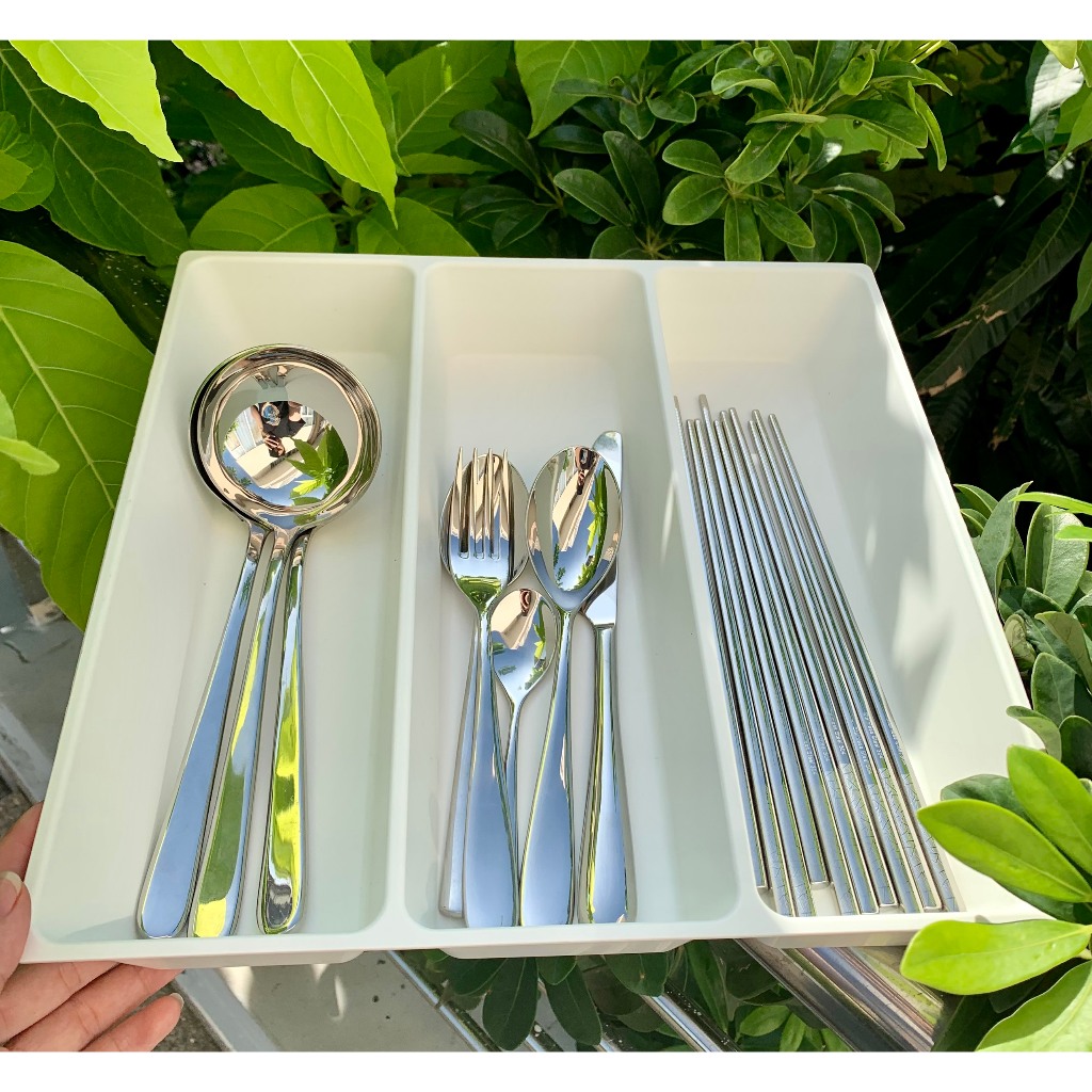 Khay chia thìa dĩa xám nhỏ IKEA SMACKER