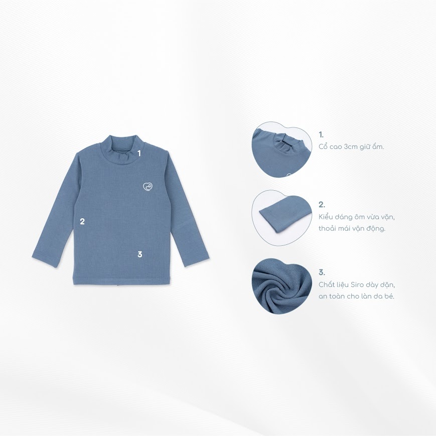 Áo giữ nhiệt dài tay cổ 3cm BU BABY Siro BSR310900