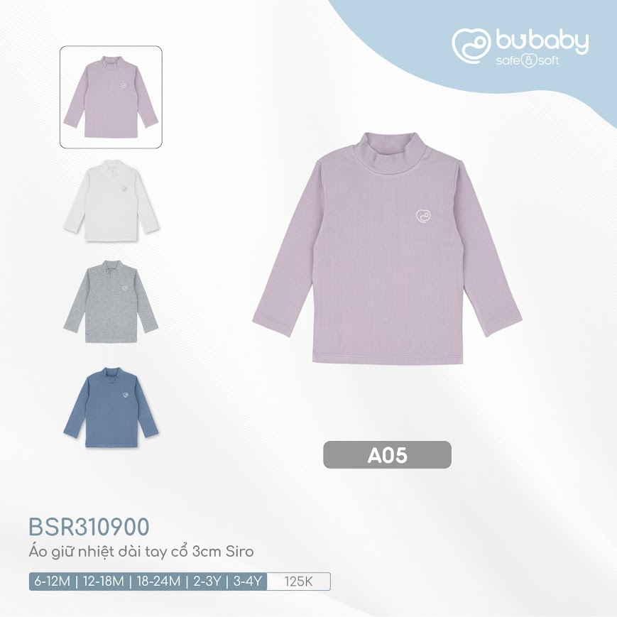 Áo giữ nhiệt dài tay cổ 3cm BU BABY Siro BSR310900
