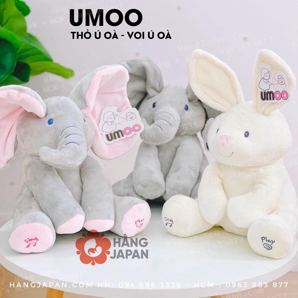 Voi Ú Òa Umoo thông minh biết hát, biết vẫy tai cực kỳ đáng yêu chất liệu cotton mềm mịn cho bé - Hàng chính hãng