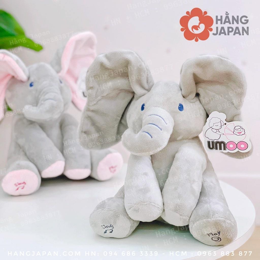 Voi Ú Òa Umoo thông minh biết hát, biết vẫy tai cực kỳ đáng yêu chất liệu cotton mềm mịn cho bé - Hàng chính hãng