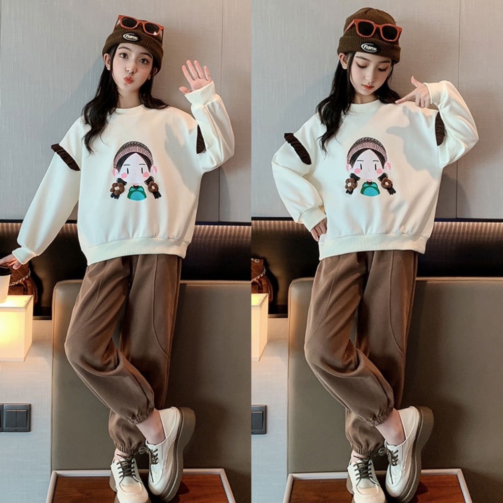 Đồ bộ mùa đông cho bé gái “MOCINO“ 14-45kg, quần áo dài tay bé gái 4-14 tuổi. Thiết kế xinh xắn, thoải mái. STG49