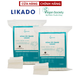 Combo 2 Bông tẩy trang 222 miếng Likado chất liệu Cotton túi 222 miếng 3 lớp dùng để tẩy trang sau khi trang điểm