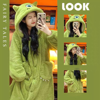 Áo Choàng Ngủ Mắt To Dáng Dài Chất Liệu Nỉ Lông Cừu Dày Dặn Thời Trang Mùa Đông Cho Nữ 162 LILIRIA