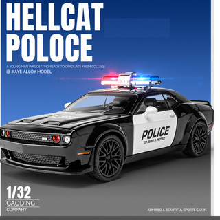 Xe cảnh sát mô hình tỉ lệ 1:32 xe ô tô đồ chơi trẻ em bằng kim loại có âm thanh và đèn