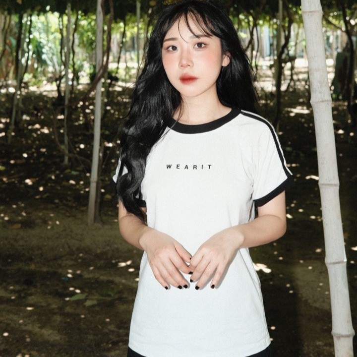 Áo thun baby tee WEARIT chất liệu cotton kẻ sọc tay nhiều màu dễ phối | BigBuy360 - bigbuy360.vn