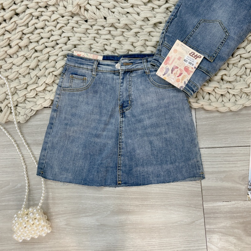 Chân váy jean dáng ngắn có lót quần , chân váy jean nữ size SML