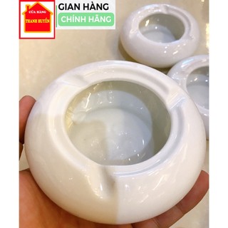 Gạt tàn thuốc lá sứ trắng - Bát Tràng Việt Nam