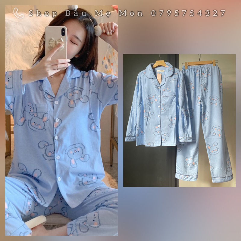 Bộ Dài Tay Cho Mẹ Bầu và Sau Sinh Cho Con Bú-Chất Cotton 100% Hàng Quảng Châu Cao Cấp
